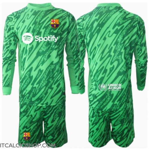 Barcelona Portiere Seconda Maglia Bambino 2024-25 Manica Lunga (+ Pantaloni corti)